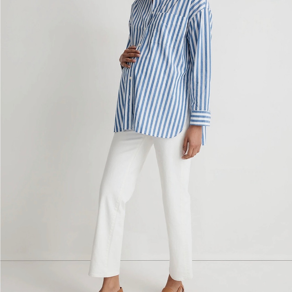 Madewell Maternity Jeans. White straight leg. Size 27.